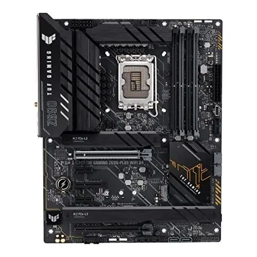 Produktbild: ASUS TUF GAMING Z690-PLUS WIFI D4 Mainboard Sockel Intel LGA 1700 (Intel Z690, PCIe 5.0, DDR4-Speicher, WiFi 6, 4x M.2, Thunderbolt 4, Aura Sync)