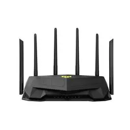 Produktbild: ASUS TUF Gaming AX6000 AiMesh Dual Band WLAN kombinierbarer Router (Tethering als 4G und 5G Router-Ersatz, WiFi 6, dedizierter Gaming Port, Dual 2.5G Port, Port Forwarding, AiProtection Pro)
