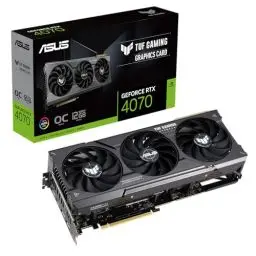 Produktbild: ASUS TUF Gaming GeForce RTX 4070 12GB GDDR6X OC Edition Gaming Grafikkarte (NVIDIA GeForce RTX4070 DLSS 3, PCIe 4.0, 1x HDMI 2.1, 3X DisplayPort 1.4a, TUF-RTX4070-O12G-GAMING)