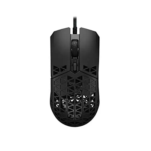 Produktbild: ASUS TUF Gaming M4 Air optische Gaming-Maus (kabelgebunden, beidhändig, 16.000 DPI-Sensor, DPI-Taste, Aura Sync, sechs programmierbare Tasten), schwarz