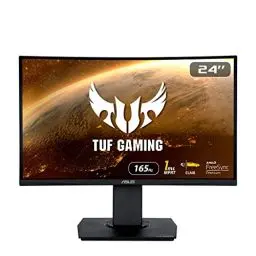 Produktbild: ASUS TUF Gaming VG24VQR - 24 Zoll Full HD Curved Monitor - 165 Hz, 1ms MPRT, FreeSync Premium - VA Panel, 16:9, 1920x1080, DisplayPort, HDMI, ergonomisch