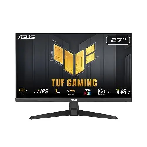 Produktbild: ASUS TUF Gaming VG279Q3A - 27 Zoll Full HD Monitor -180 Hz, 1ms GtG, G-Sync, FreeSync Premium, Adaptive Sync, ELMB, GameFast Input -Fast-IPS Panel, 16:9, 1920x1080, DisplayPort, HDMI, Speaker, Schwarz