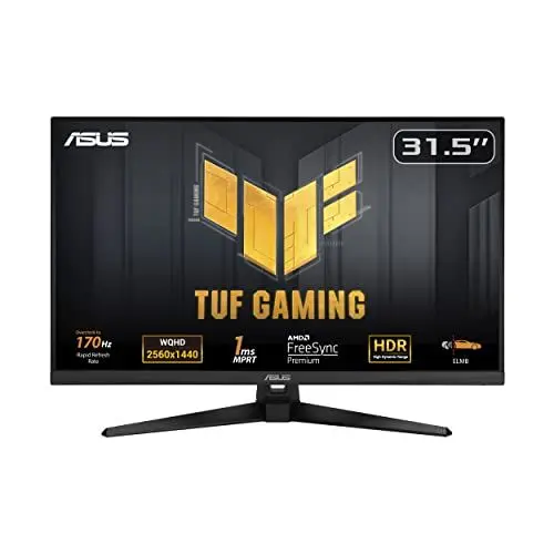Produktbild: ASUS TUF Gaming VG32AQL1A - 31,5 Zoll WQHD Monitor - 170 Hz, 1ms GtG, FreeSync Premium & G-Sync kompatibel, DisplayHDR 400 - Fast IPS Panel, 16:9, 2560x1440, DP, HDMI, USB, ergonomisch, Speaker
