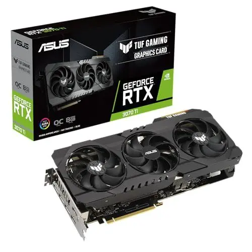Produktbild: ASUS TUF GeForce RTX 3070 TI V2 OC Edition 8GB Gaming Grafikkarte (Nvidia Ampere, PCIe 4.0, DLSS, Raytracing, GDDR6 Speicher, 2x HDMI 2.1, 3x DisplayPort 1.4a, TUF-RTX3070TI-O8G-V2-GAMING)