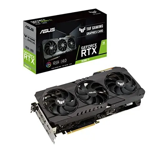 Produktbild: ASUS TUF GeForce RTX 3080TI 12 GB Gaming Grafikkarte (Nvidia Ampere, PCIe 4.0, DLSS, Raytracing, GDDR6X Speicher, 2x HDMI 2.1, 3x DisplayPort 1.4a, TUF-RTX3080TI-12G-GAMING)