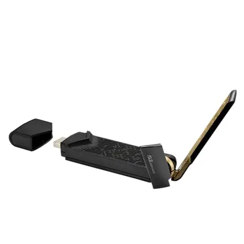 Produktbild: ASUS USB-AX56 Dual-Band AX1800 USB-WLAN-Adapter (WiFi 6, externe Antenne, WPA3-Security, Plug-and-Play)