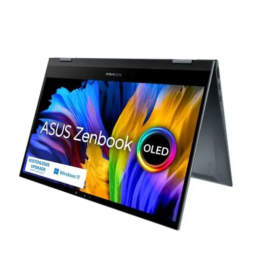 Produktbild: ASUS ZenBook Flip 13 Laptop (13,3 Zoll, Full HD OLED 1920x1080 400 Nits, Touch) EVO Convertible (Intel i7-1165G7, 8GB RAM, 512GB SSD, Intel UHD Graphic, Win10H) Pine Grey