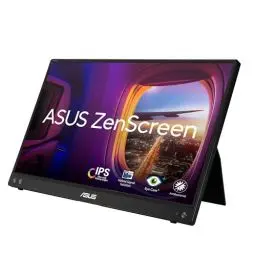 Produktbild: ASUS ZenScreen MB16ACV - 15,6 Zoll tragbarer USB Monitor - Full HD 1920x1080, Hybrid Typ-C, Autorotation, leichtes Design, Kickstand, Antibakteriell, Stativ Sockel - IPS Panel, 16:9, entspiegelt