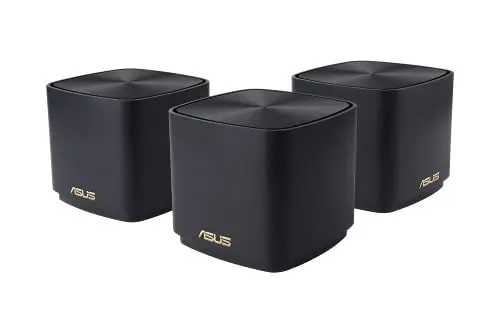 Produktbild: ASUS ZenWiFi XD4 Plus 3er Set AX1800 Whole-Home Mesh WiFi 6 System kombinierbarer Router (bis zu 445m² Abdeckung, AiMesh, AiProtection, Wandbefestigung, App Steuerung) schwarz