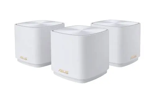 Produktbild: ASUS ZenWiFi XD5 AX3000 3er Set Weiß kombinierbarer Router (Whole-Home Mesh WiFi 6 System, Abdeckung von bis zu 465m², 160 MHz, 3000 Mbit/s, AiMesh, AiProtection)
