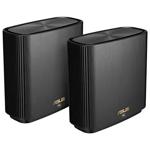 Produktbild: ASUS ZenWiFi XT9 AX7800 2er Set Schwarz kombinierbarer Router (Tethering als 4G und 5G Router-Ersatz, Whole-Home Tri-Band AI Mesh WiFi 6 Router System, 2.5G Port, Abdeckung von bis zu 530qm)