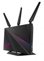 Produktbild: Asus GT-AC2900 ROG Rapture Gaming Router (Ai Mesh WLAN System, WiFi 5 AC2900, Aura Sync LED, VPN Fusion, Geforce Now, 4x Gigabit LAN Link Aggregation, 1.8 GHz DC CPU, AiProtection, USB 3.0)