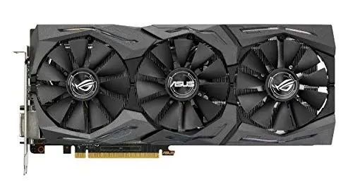 Produktbild: Asus ROG Strix GeForce GTX1070-O8G Gaming Grafikkarte (Nvidia, PCIe 3.0, 8GB GDDR5 Speicher, HDMI, DVI, DisplayPort)