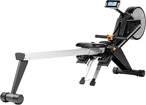Produktbild: AsVIVA RA10 Rudergerät Magnet Rower mit Magnetbremssystem & Luftwiderstand I Rudermaschine inkl. Pulsgurt I Ausdauertraining I Trainingsgerät mit Klapp- & Rollensystem