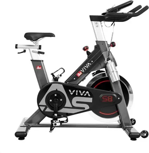 Produktbild: AsVIVA S8 Indoor Cycle Speedbike BT | SPD-Klickpedale | Manuell verstellbarer Widerstand | Leiser Riemenantrieb | 23 kg Schwungmasse | Ausdauertraining | Max. Gewichtsbelastung 120 kg