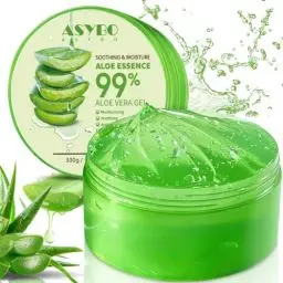 Produktbild: ASYBO 300 ML Aloe Vera Gel – 99% reine Aloe Vera Feuchtigkeitscreme für Gesicht und Körper, natürliche Aloe-Creme für trockene Haut, Sonnenbrand, Akne