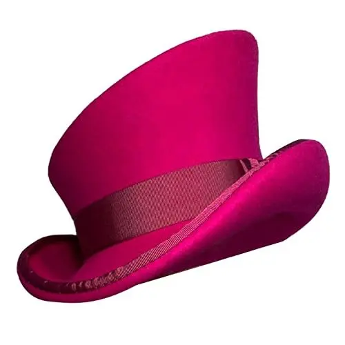 Produktbild: Generisch Unisex Asymmetrischer Zylinder Wollhut Steam Punk Hut Zylinder Mode Dekorativer Hut Haube 1 Jahr (Pink, One Size)