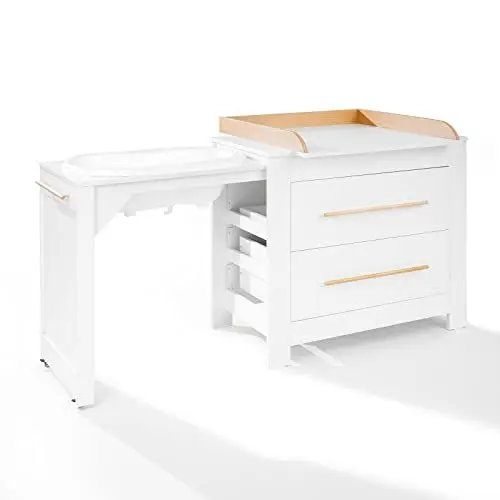 Produktbild: ATB Wickelkommode mit Baby Badewanne - Wickelaufsatz und Babywanne für Neugeborene - Faltbar Babybadewanne mit Gestell - Mobile Badewanne mit Wickeltisch Klappbar - Baby Changing Table