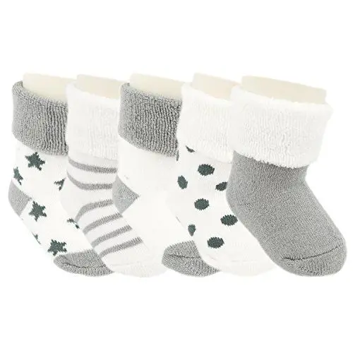 Produktbild: Ateid Baby Socken Frottee Gefüttert 5er-Pack Grau 6-12 Monate (Herstellgr. M)
