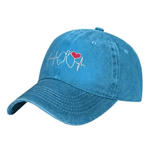 Produktbild: Atemtherapeut-Herzschlag-Kappe, verstellbare, Gewaschene Casquette-Denim-Kappe für Outdoor-Baseballmütze
