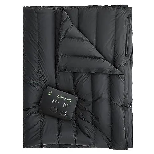 Produktbild: ATEPA Daunen Reisedecke Campingdecke warm Winter wasserabweisend mit Daunenfüllung für Haus, Flugzeugreisen, Camping 175X135cm