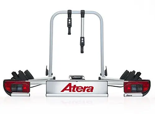 Produktbild: Atera 022696 PKW Fahrradträger Strada E-Bike XL, Auto-Kupplungsträger extrabreit mit Rückleuchten - für 2 Fahrräder, silber