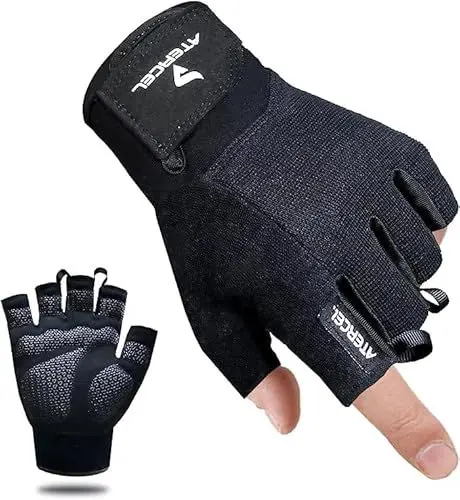 Produktbild: ATERCEL Fitness Handschuhe, Trainingshandschuhe für Crossfit, Bodybuilding, Radsport, Gym, Krafttraining, Sporthandschuhe für Damen und Herren(Schwarz, S)