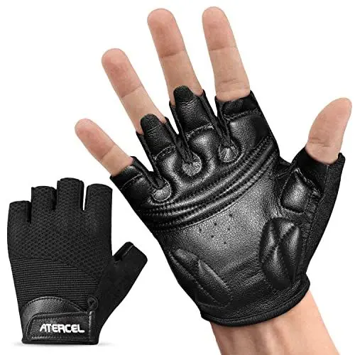 Produktbild: ATERCEL Trainingshandschuhe für Herren und Damen, Fitness Handschuhe Leder für Gewichtheben, Fitnessstudio, Fitness, Training, Klimmzüge, Training, Rudern