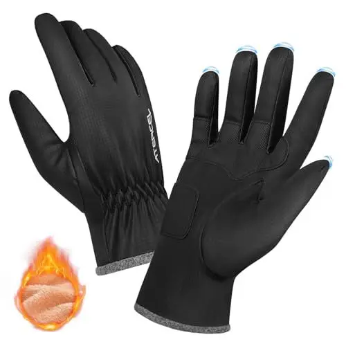Produktbild: ATERCEL Winterhandschuhe Wasserdicht Herren Damen - Warme Fahrradhandschuhe für kaltes Wetter mit Touchscreen-Funktion für Autofahren, Radfahren und Laufen