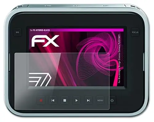 Produktbild: atFoliX Glasfolie kompatibel mit Blackmagic Design Cinema Camera PL/EF/MFT Panzerfolie, 9H Hybrid-Glass FX Schutzpanzer Folie
