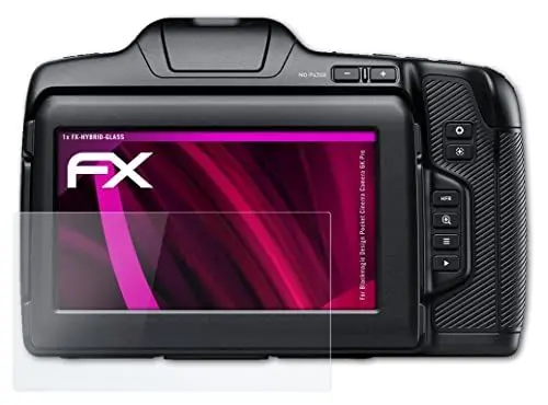 Produktbild: atFoliX Glasfolie kompatibel mit Blackmagic Design Pocket Cinema Camera 6K Pro Panzerfolie, 9H Hybrid-Glass FX Schutzpanzer Folie