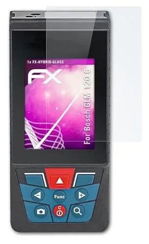 Produktbild: atFoliX Glasfolie kompatibel mit Bosch GLM 120 C Panzerfolie, 9H Hybrid-Glass FX Schutzpanzer Folie