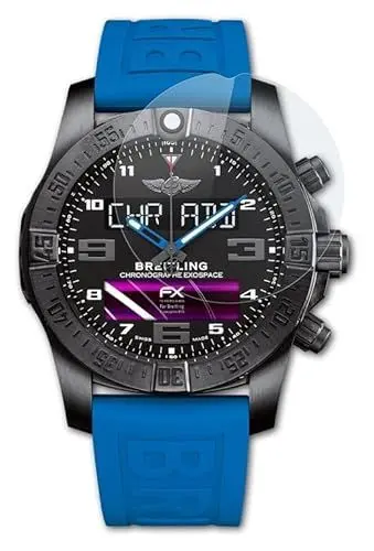 Produktbild: atFoliX Glasfolie kompatibel mit Breitling Supersports B55 Panzerfolie, 9H Hybrid-Glass FX Schutzpanzer Folie