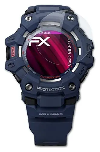 Produktbild: atFoliX Glasfolie kompatibel mit Casio GBD-100 Panzerfolie, 9H Hybrid-Glass FX Schutzpanzer Folie