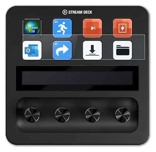 Produktbild: atFoliX Glasfolie kompatibel mit Elgato Stream Deck Plus Panzerfolie, 9H Hybrid-Glass FX Schutzpanzer Folie