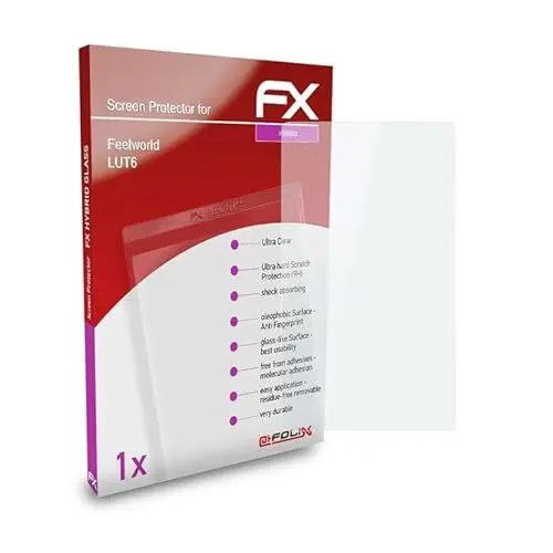 Produktbild: atFoliX Glasfolie kompatibel mit Feelworld LUT6 Panzerfolie, 9H Hybrid-Glass FX Schutzpanzer Folie