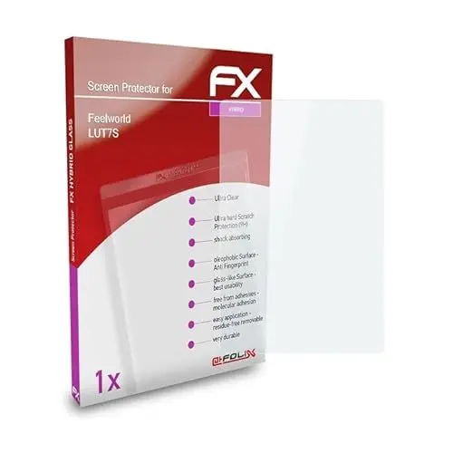 Produktbild: atFoliX Glasfolie kompatibel mit Feelworld LUT7S Panzerfolie, 9H Hybrid-Glass FX Schutzpanzer Folie