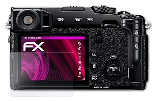 Produktbild: atFoliX Glasfolie kompatibel mit Fujifilm X-Pro2 Panzerfolie, 9H Hybrid-Glass FX Schutzpanzer Folie