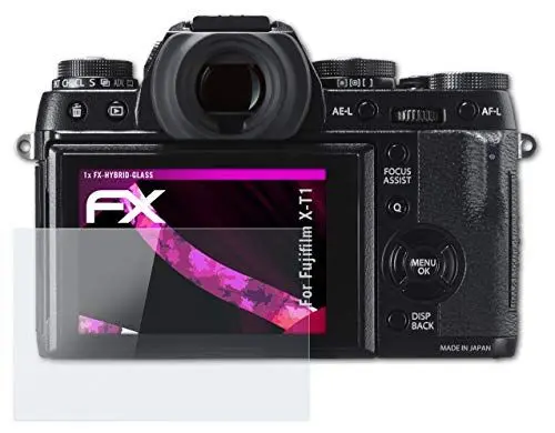 Produktbild: atFoliX Glasfolie kompatibel mit Fujifilm X-T1 Panzerfolie, 9H Hybrid-Glass FX Schutzpanzer Folie