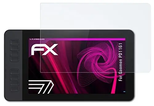 Produktbild: atFoliX Glasfolie kompatibel mit Gaomon PD1161 Panzerfolie, 9H Hybrid-Glass FX Schutzpanzer Folie