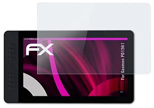 Produktbild: atFoliX Glasfolie kompatibel mit Gaomon PD1561 Panzerfolie, 9H Hybrid-Glass FX Schutzpanzer Folie