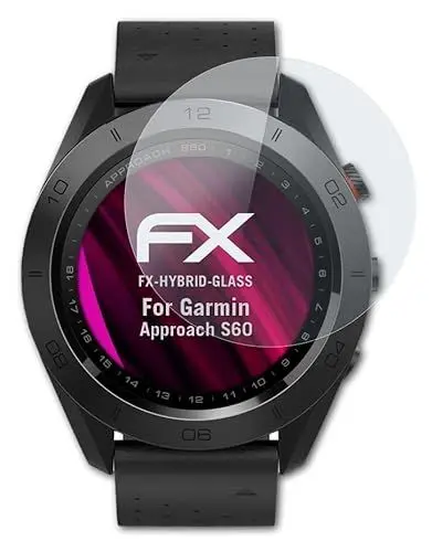 Produktbild: atFoliX Glasfolie kompatibel mit Garmin Approach S60 Panzerfolie, 9H Hybrid-Glass FX Schutzpanzer Folie