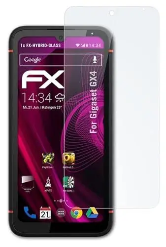 Produktbild: atFoliX Glasfolie kompatibel mit Gigaset GX4 Panzerfolie, 9H Hybrid-Glass FX Schutzpanzer Folie
