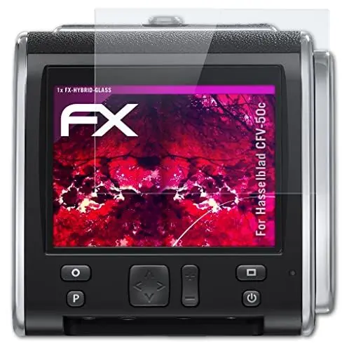 Produktbild: atFoliX Glasfolie kompatibel mit Hasselblad CFV-50c Panzerfolie, 9H Hybrid-Glass FX Schutzpanzer Folie