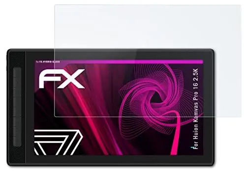 Produktbild: atFoliX Glasfolie kompatibel mit Huion Kamvas Pro 16 2.5K Panzerfolie, 9H Hybrid-Glass FX Schutzpanzer Folie
