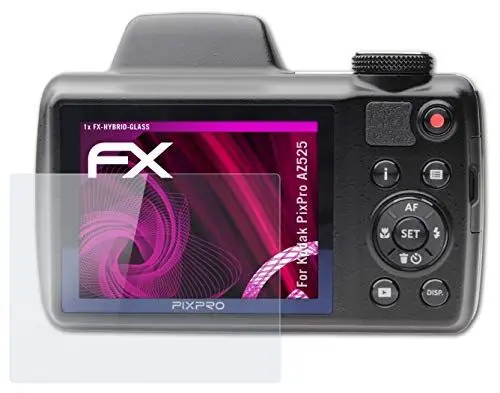 Produktbild: atFoliX Glasfolie kompatibel mit Kodak PixPro AZ525 Panzerfolie, 9H Hybrid-Glass FX Schutzpanzer Folie