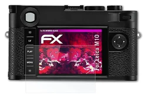 Produktbild: atFoliX Glasfolie kompatibel mit Leica M10 Panzerfolie, 9H Hybrid-Glass FX Schutzpanzer Folie