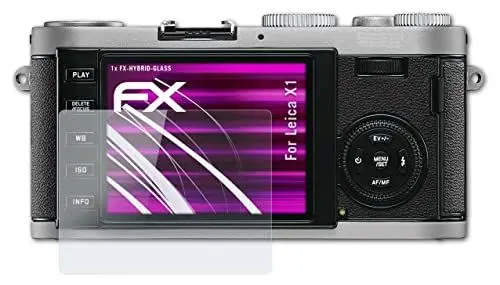 Produktbild: atFoliX Glasfolie kompatibel mit Leica X1 Panzerfolie, 9H Hybrid-Glass FX Schutzpanzer Folie