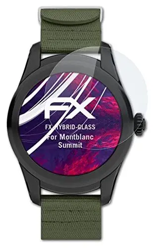 Produktbild: atFoliX Glasfolie kompatibel mit Montblanc Summit Panzerfolie, 9H Hybrid-Glass FX Schutzpanzer Folie
