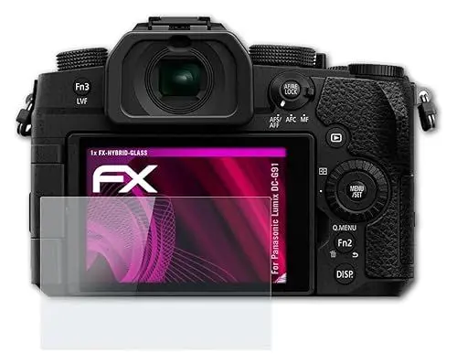 Produktbild: atFoliX Glasfolie kompatibel mit Panasonic Lumix DC-G91 Panzerfolie, 9H Hybrid-Glass FX Schutzpanzer Folie